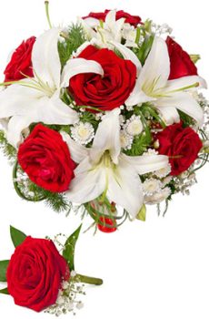 Букет невесты   Бутоньерка № 34